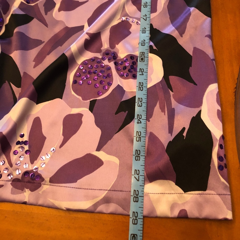 Apt.9 Purple Floral Print Sequins Tank Blouse - Picture 9 of 10